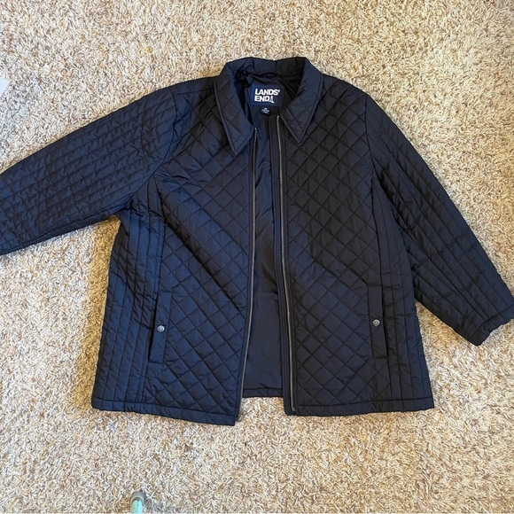 Lands' End Black 3X Quilted Jacket NWOT - Picture 1 of 9